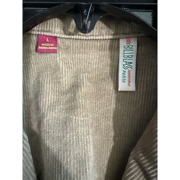 Vintage 90s Y2K era Bill Blass L corduroy jacket light brown/tan cropped blazer - Picture 9 of 11